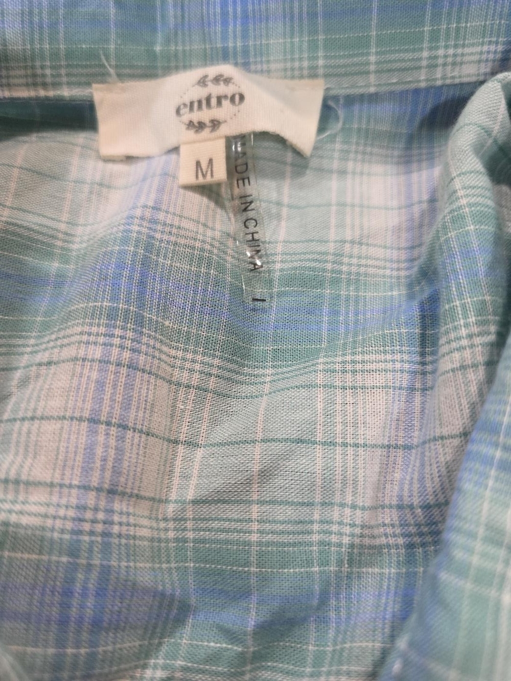 Entro Boutique Pastel Plaid Puff Sleeve Tiered Dress – M – New Without Tags - Picture 2 of 3
